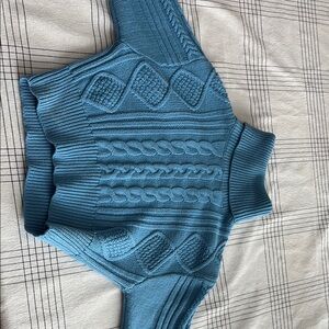 Kendall & Kylie Blue Cowl Neck Cable Knit Sweater 🩵